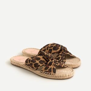 NIB J. Crew Leopard Twisted Knot Canvas Sandals